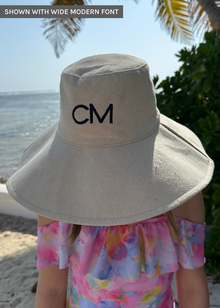 Custom Embroidered Frankie Sun Hat- Natural Free Customization for Mother's Day!
