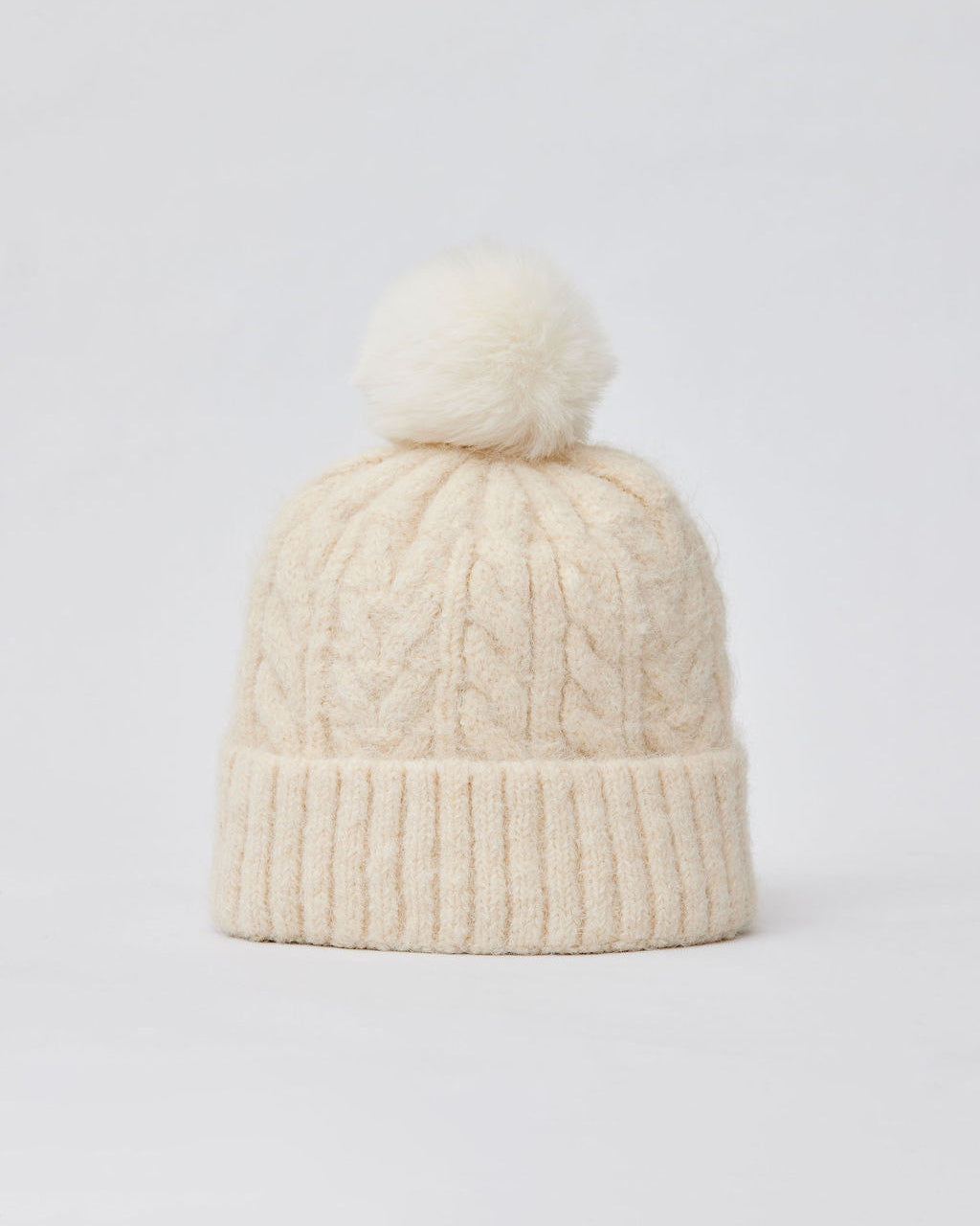 Alpine Cable Beanie with Pom