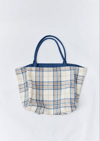 Reversible Plaid Slouchy Tote