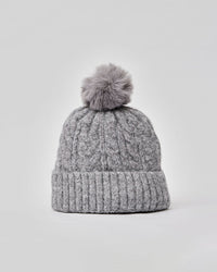 Alpine Cable Beanie with Pom