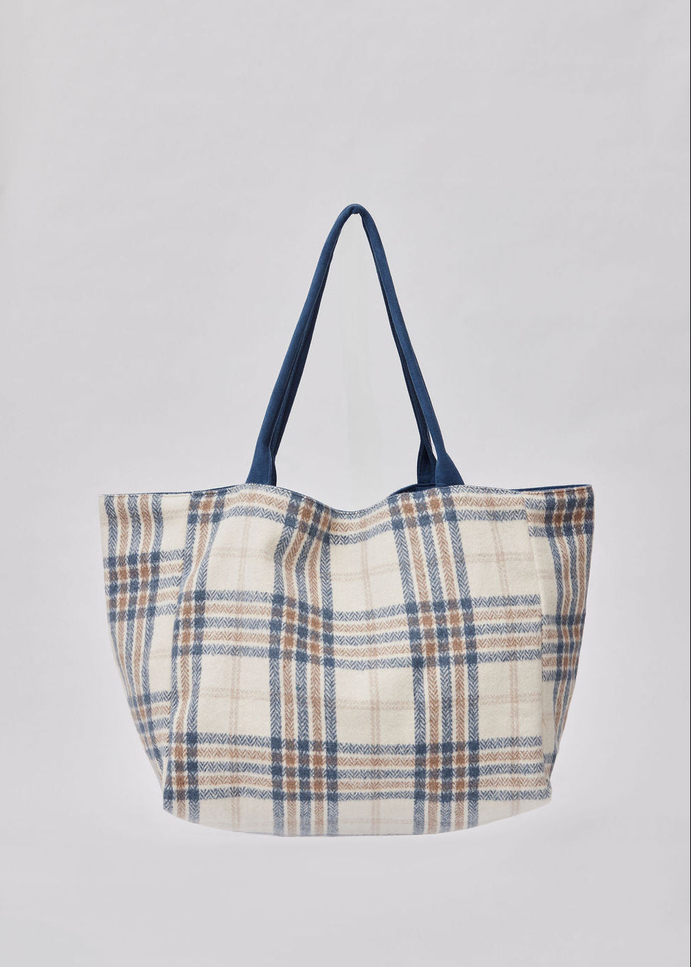Reversible Plaid Slouchy Tote