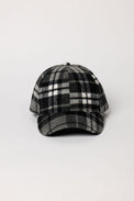 Black and grey check baseball cap