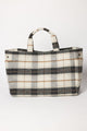 Plaid tote bag on a white background