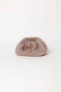 Taupe faux fur clutch