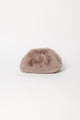 Taupe faux fur clutch