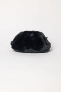 Black faux fur clutch