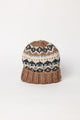Brown and black fair isle beanie