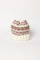 Ivory and brown fair isle beanie