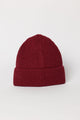 Burgundy ribbed beanie with cuff