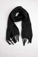 Black scarf with fringe