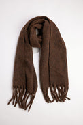 Brown scarf with fringe