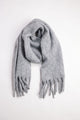 Grey scarf with fringe