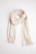 Ivory scarf with fringe