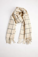 Ivory windowpane scarf