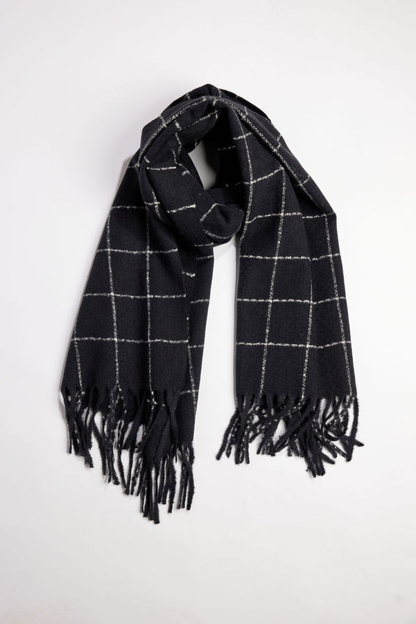 Black windowpane scarf