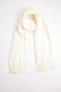 Ivory scarf with fringe