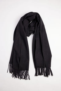 Black scarf with fringe