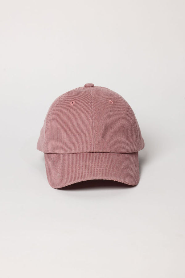 Blush pink corduroy baseball cap