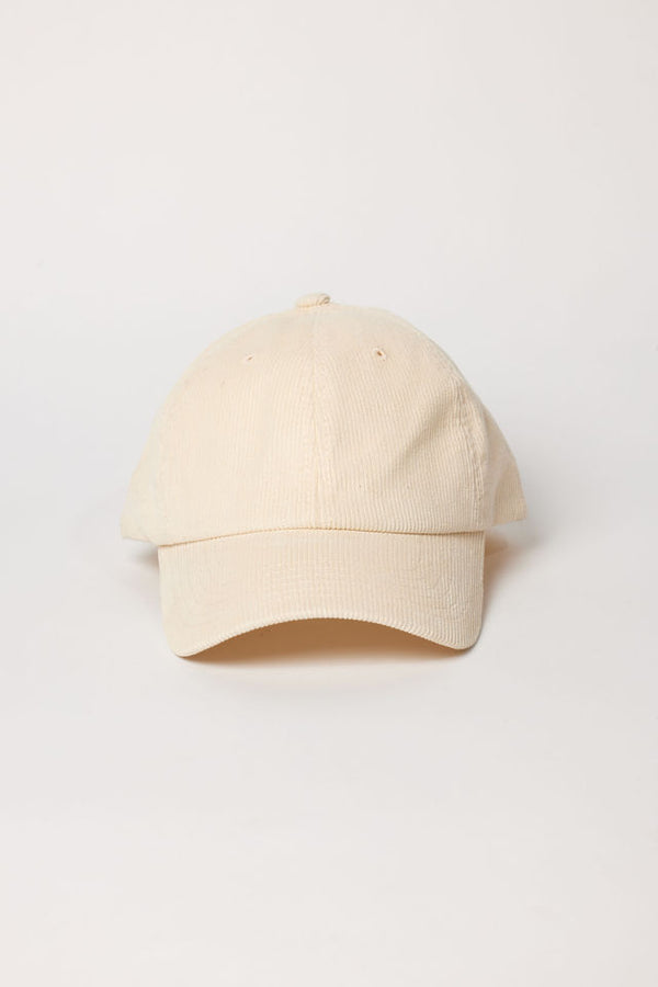 Ivory corduroy baseball cap