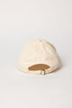Back of ivory corduroy baseball cap