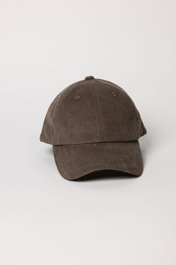 Taupe corduroy baseball cap