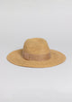 Large brimmed sun hat with metallic trim