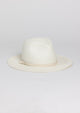 White brimmed Panama hat with ivory trim