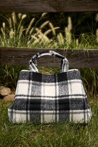 Plaid Airplane Tote