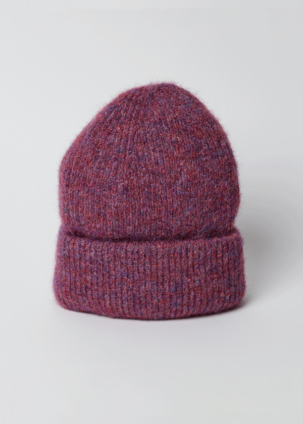 Raspberry purple cuff beanie