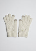 Ivory knit touch screen gloves