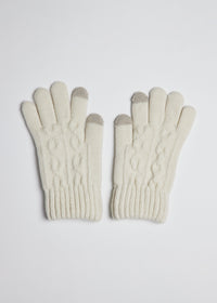 Ivory knit touch screen gloves