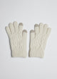 Ivory knit touch screen gloves