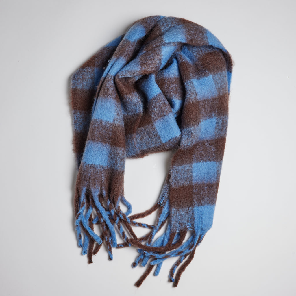 Elle Plaid Scarf- Pink/Tobacco Combo