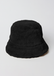 Black faux fur bucket hat