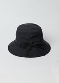 Back of black water resistant bucket hat