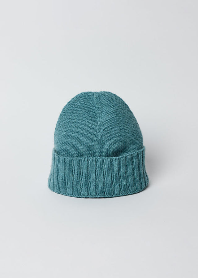 Marine blue cashmere slouchy cuff beanie