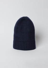 Navy cashmere slouchy beanie