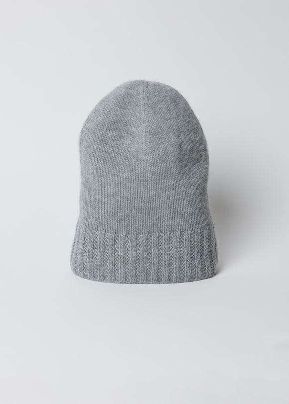 Grey cashmere slouchy beanie