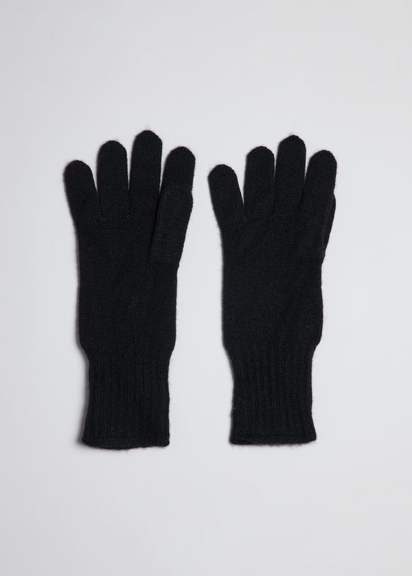 Black cashmere gloves