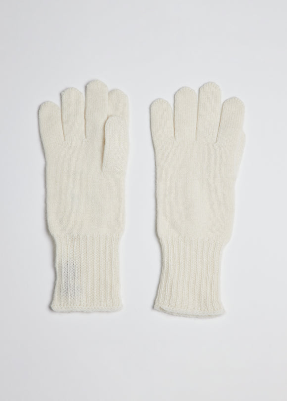 Ivory cashmere gloves