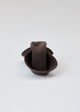 Folded brown velour brimmed hat