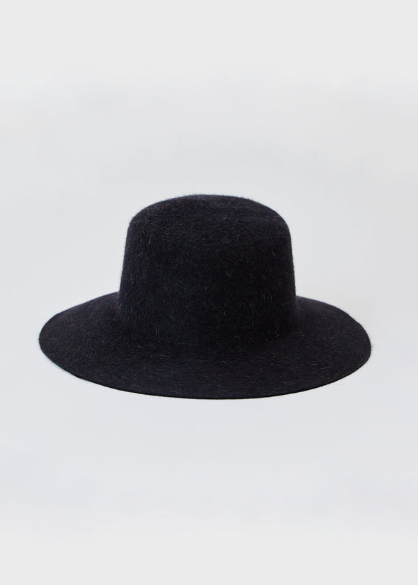 Black velour brimmed hat