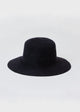 Black velour brimmed hat