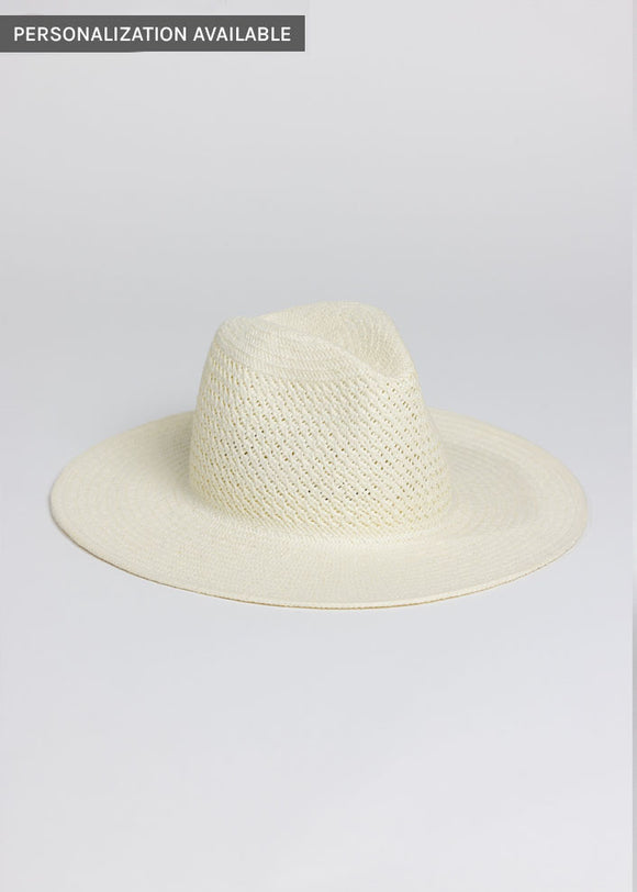 3/4 view of Perforated and Vented Packable hat in bleach