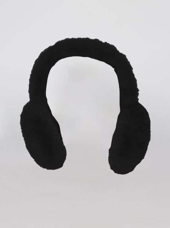 Black faux fur earmuffs