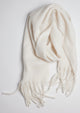 Ivory solid scarf with fringe