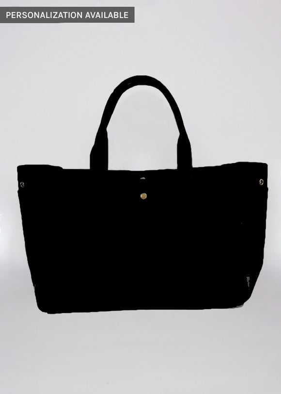 Black tote with pockets