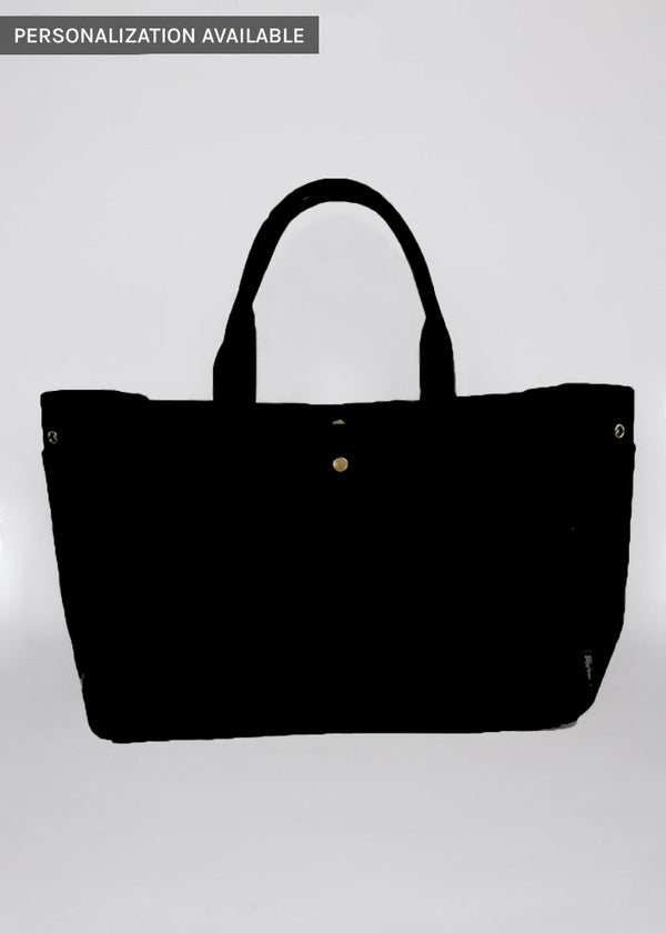 Black tote with pockets