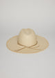 Back of fringed sun hat with trim