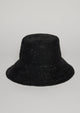 Black straw bucket hat